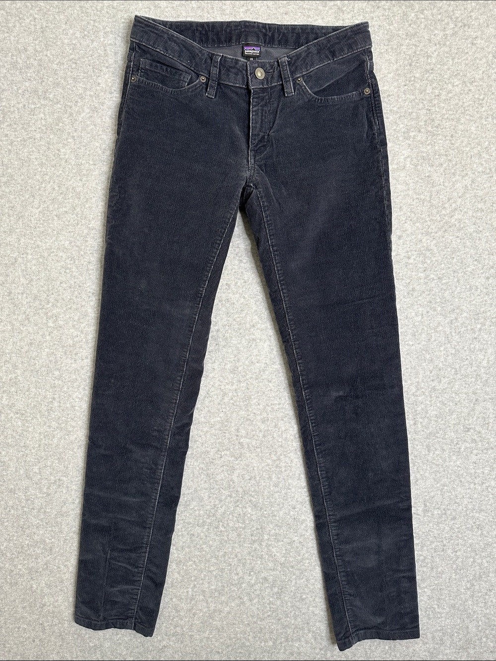 Patagonia Womens Size 29 Fitted Corduroy Pants Forge Grey Stretch Style 55055